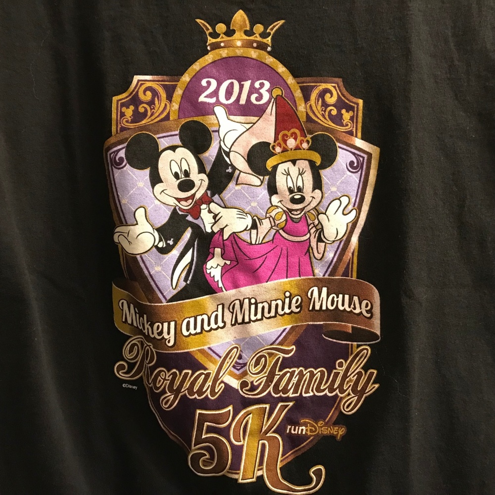 Run Disney Royal Family 5K Race Graphic T Shirt Small Mickey Minnie Mouse 2013